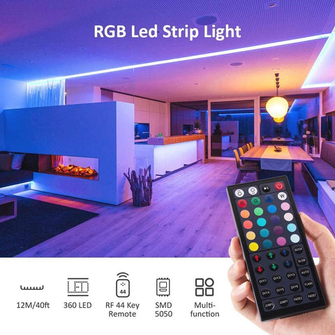 16M 52.5ft RGB LED Strip Lights, Color Changing TikTok Light Strip with 44 Keys RF Remote