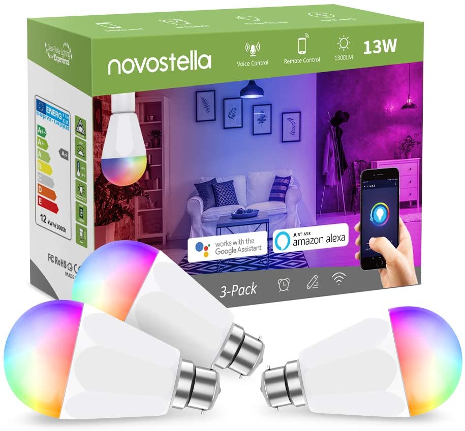 3 Pack 13W Brightest Smart Light Bulb, RGBCW Color Changing WiFi Light Bulbs