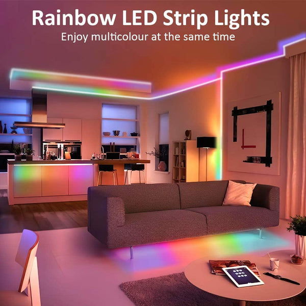 6M 20ft Music Sync RGB LED Strip Lights, Waterproof Rainbow Chasing TikTok Strip Lights